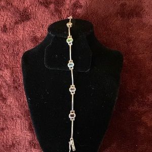 Sterling Silver Multi-Colored Stone Bracelet